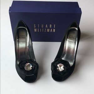 Stuart Weitzman black crystal heels